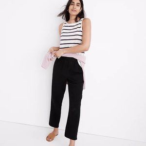 Madewell Lightspun Tapered Huston Pull-On Crop Pants, Size Small